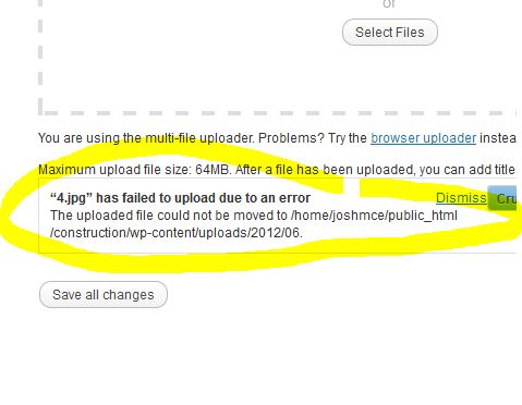 Wordpress The Uploaded File Could Not Be Moved To Wp-content/uploads