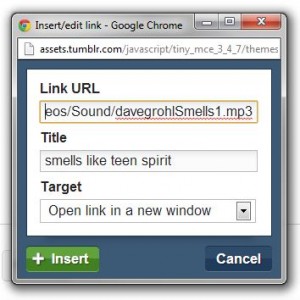 Create a link using Tumblr